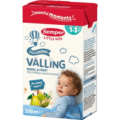 Fullkornsvälling dinkel & frukt drf 1år 250ml Semper