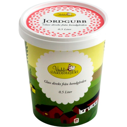 Jordgubbsglass 500ml Väddö Gårdsmejeri