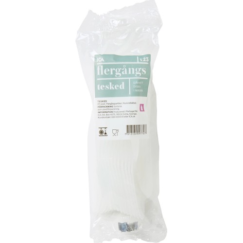 Flergångstesked plast 25-p ICA