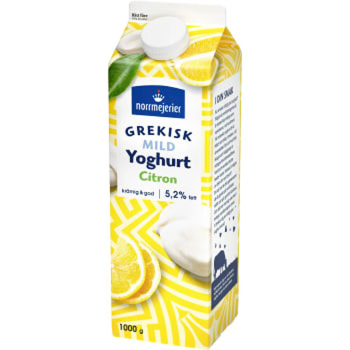 Grekisk Yoghurt Mild Citron 5,2% 1000g Norrmejerier