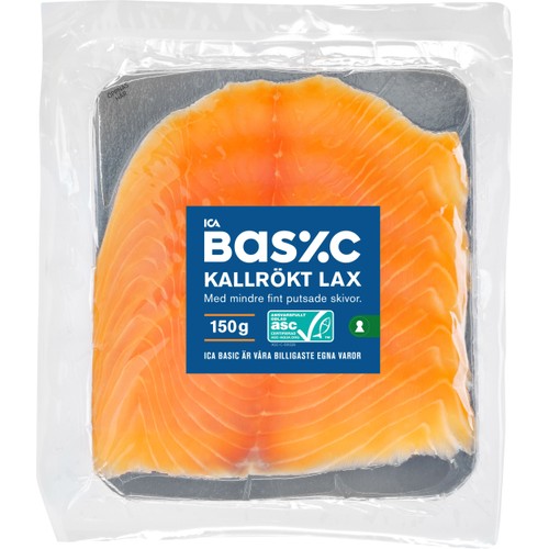 Lax Kallrökt Skivad Upptinad 150g ICA Basic