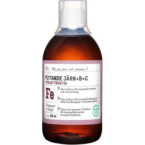 Kosttillskott Flytande Järn+B+C 50cl ICA Hjärtat