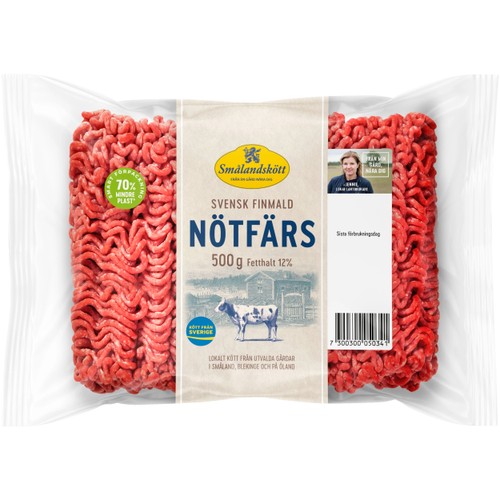 Nötfärs Färsk 12% 500g Smålandskött