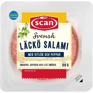 Läckösalami skivad 100g Scan