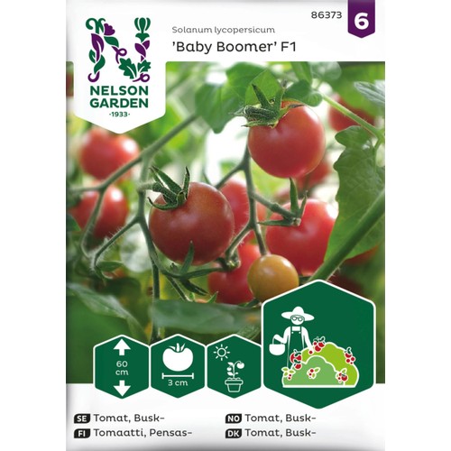 Tomat, Busk-, Baby Boomer F1 Nelson Garden