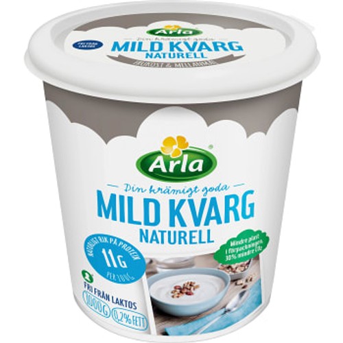 Kvarg mild Naturell laktosfri 1000g Arla
