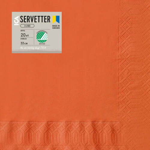 Servett Orange 33cm 20-p ICA