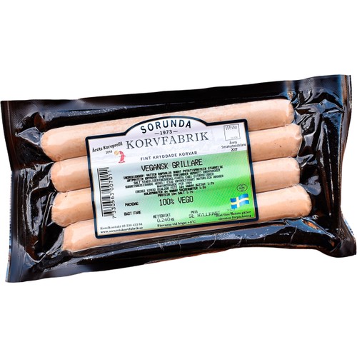 Grillkorv Vegansk 240g Sorunda Korvfabrik