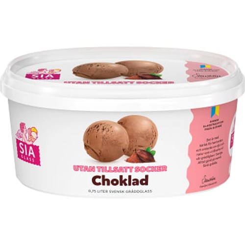 Gräddglass Choklad utan tillsatt socker 750ml SIA Glass