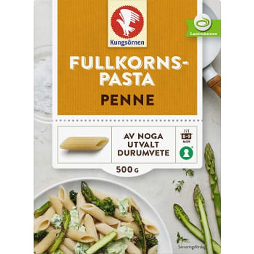 Fullkornspasta Penne 500g Kungsörnen