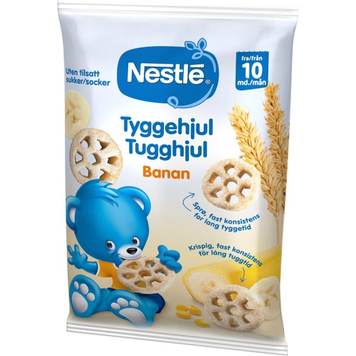 Barnmat Tugghjul banan 10m 28g Nestle