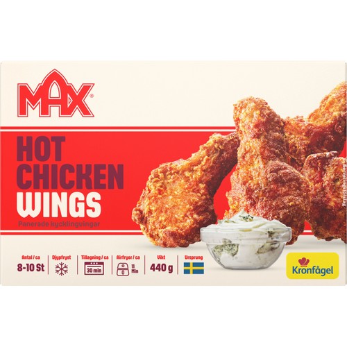 Hot chicken wings 440g Kronfågel/Max
