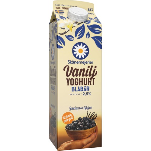 Vaniljyoghurt Blåbär 2,5% 1000g Skånemejerier