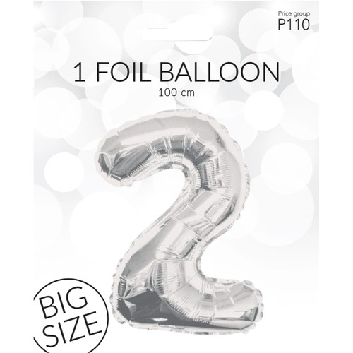 Folieb silv 2 100cm Happy Party