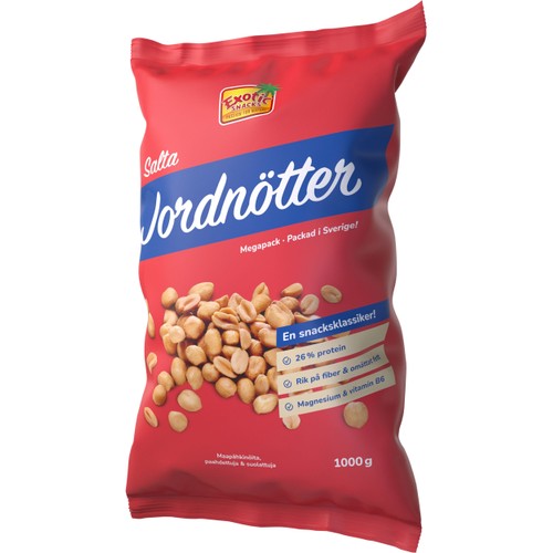 Jordnötter Rostade & saltade 1000g Exotic Snacks