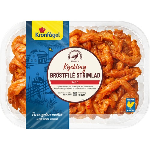 Kycklingbröstfilé Färsk Taco Strimlad ca 600g Kronfågel
