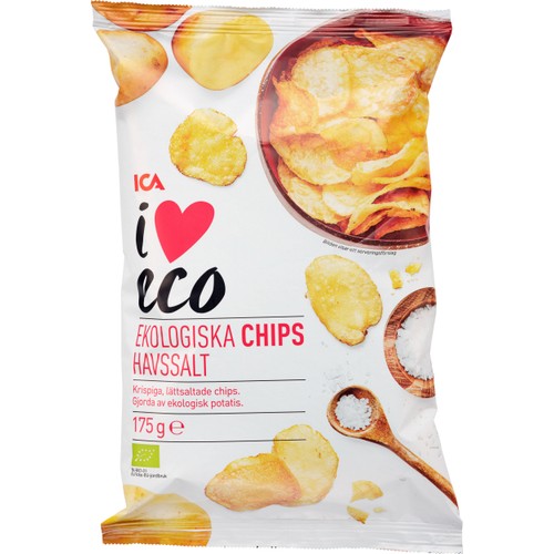 Chips Lättsaltade 175g KRAV ICA I love eco