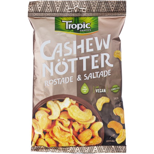Cashewnötter Rostade & Saltade 275g Tropic Snacks