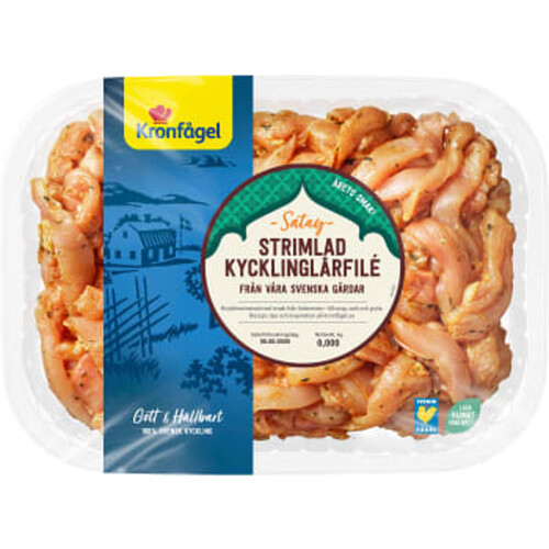 Kycklinglårfilé strimlad satay ca 600g Kronfågel