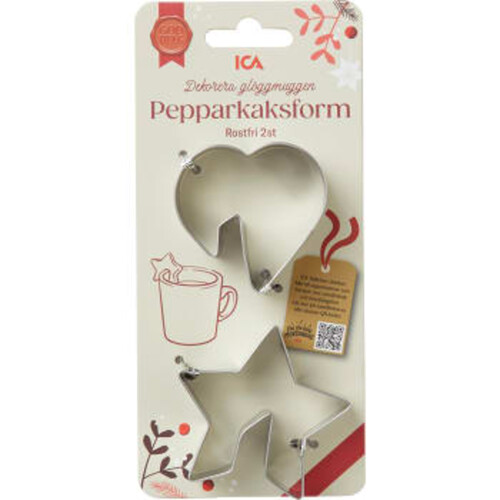 Pepparkaksform hjärta+stjärna för mugg ICA