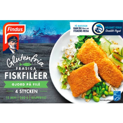 Frasiga fiskfiléer Glutenfri Fryst 4-p 340g Findus