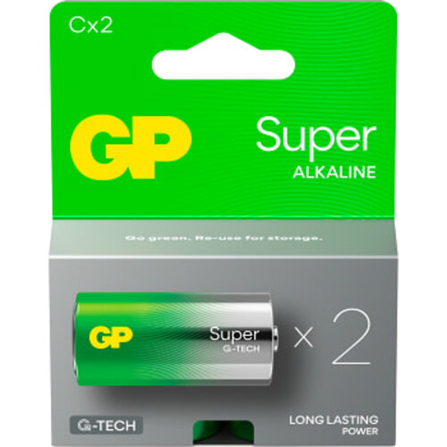 Batteri GP Super Alkaline C/LR14 2-pack GP