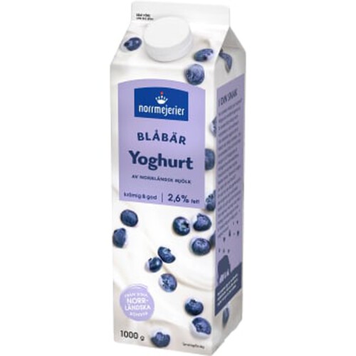 Fruktyoghurt 2,6% Blåbär 1000g Norrmejerier