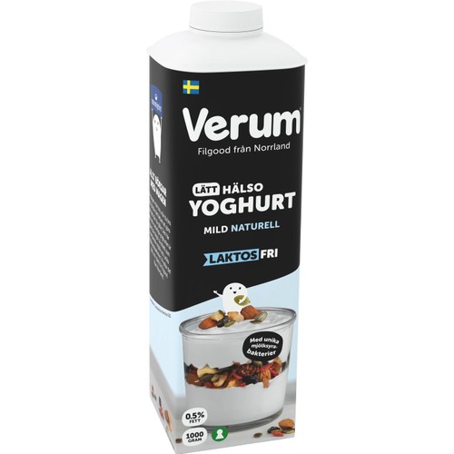 Hälsoyoghurt Mild Naturell Laktosfri 0,5% 1000g Verum