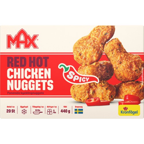 Red hot chicken nuggets 440g Kronfågel