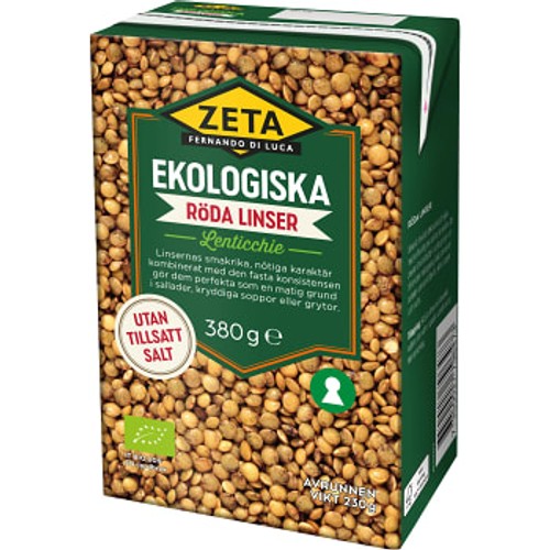 Röda Linser Ekologisk 380g Zeta