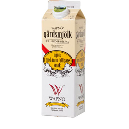 Mjölk Ohomogeniserad 3,0%-3,3% 1l Wapnö