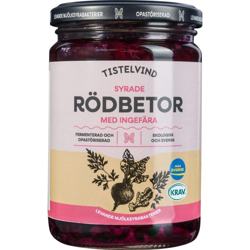 Rödbetor med Ingefära Syrade KRAV 350g Tistelvind
