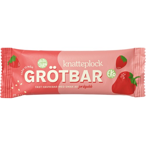 Barnmat Grötbar jordgubb 1år 25g Knatteplock