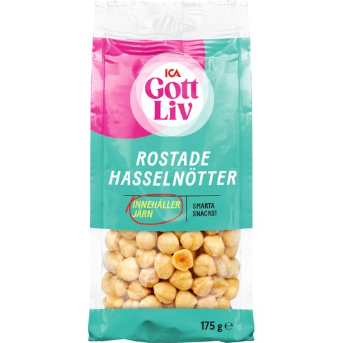 Hasselnötter rostade 175g ICA gott liv