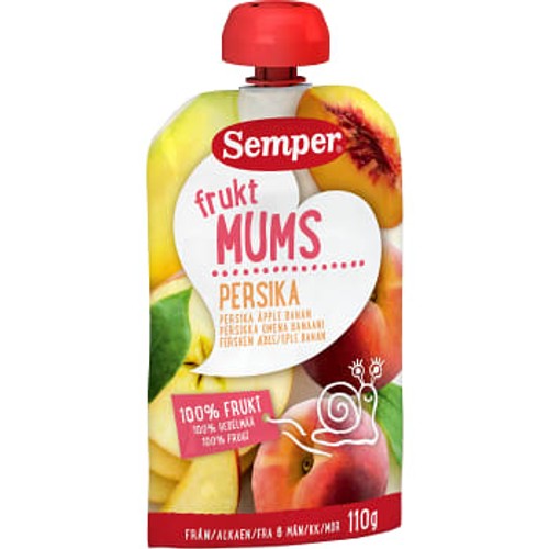 Fruktmums Persika äpple & banan Från 6m Semper