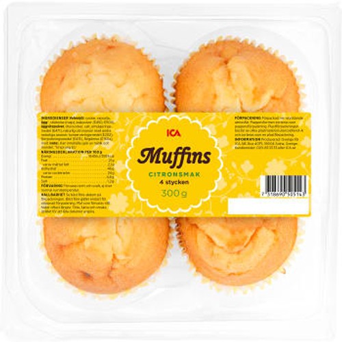 Muffins citron 4-p 300g ICA