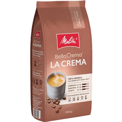 Kaffe Bella Crema Lacrema Hela bönor 1kg Melitta