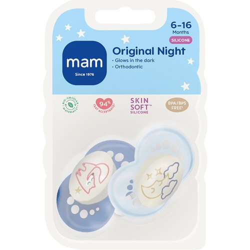 Napp Original Night Silikon 6-16mån 2-p MAM