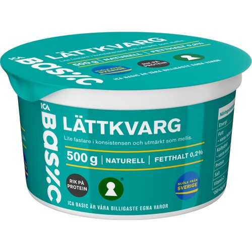 Lättkvarg Naturell 0,2% 500g ICA Basic