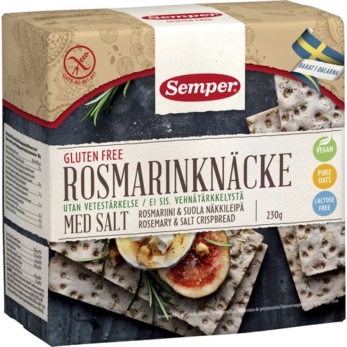Rosmarinknäcke med Salt Glutenfri 230g Semper