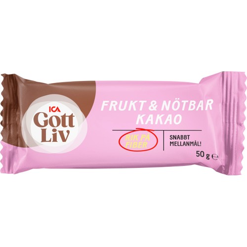 Bar Frukt & Nöt Kakao 50g ICA Gott Liv