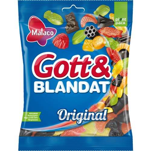 Godis  Gott & Blandat Original 210g Malaco