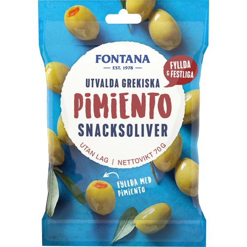 Snacksoliver Pimiento Fyllda 70g Fontana