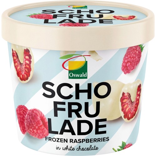 Hallon I Vit Choklad Frysta Schofrulade 130g Oswald