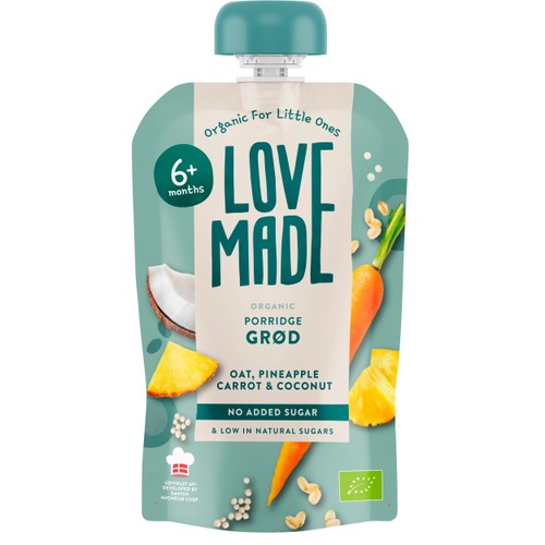Gröt Havre ananas morot & kokos 6m  100g Lovemade