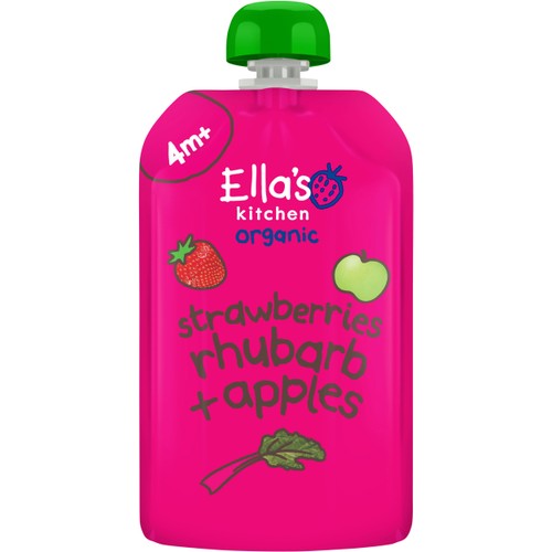 Jordgubb, rabarber & äpplepuré Eko 4m 120g Ellas Kitchen