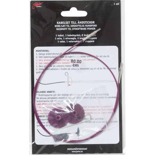 Kabel till ändstickor 80cm Rosa Järbo