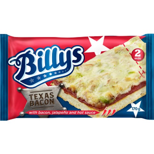 Färdigmat Pan Pizza Texas bacon Fryst 170g Billys
