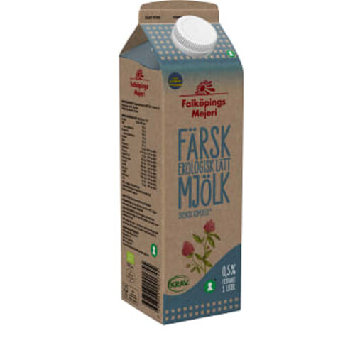 Lättmjölk 0,5% 1l KRAV Falköpings Mejeri