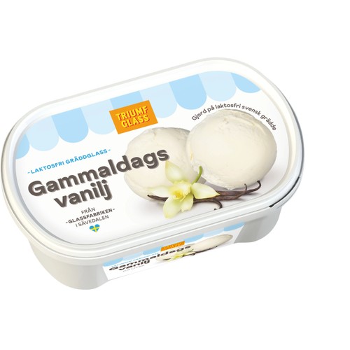 Gräddglass Gammaldags vanilj laktosfri 500ml Triumf Glass